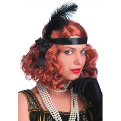 Charlestonová paruka s čelenkou a peřím